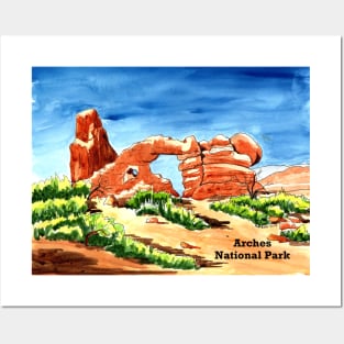 Arches National Park Urban Sketch Posters and Art